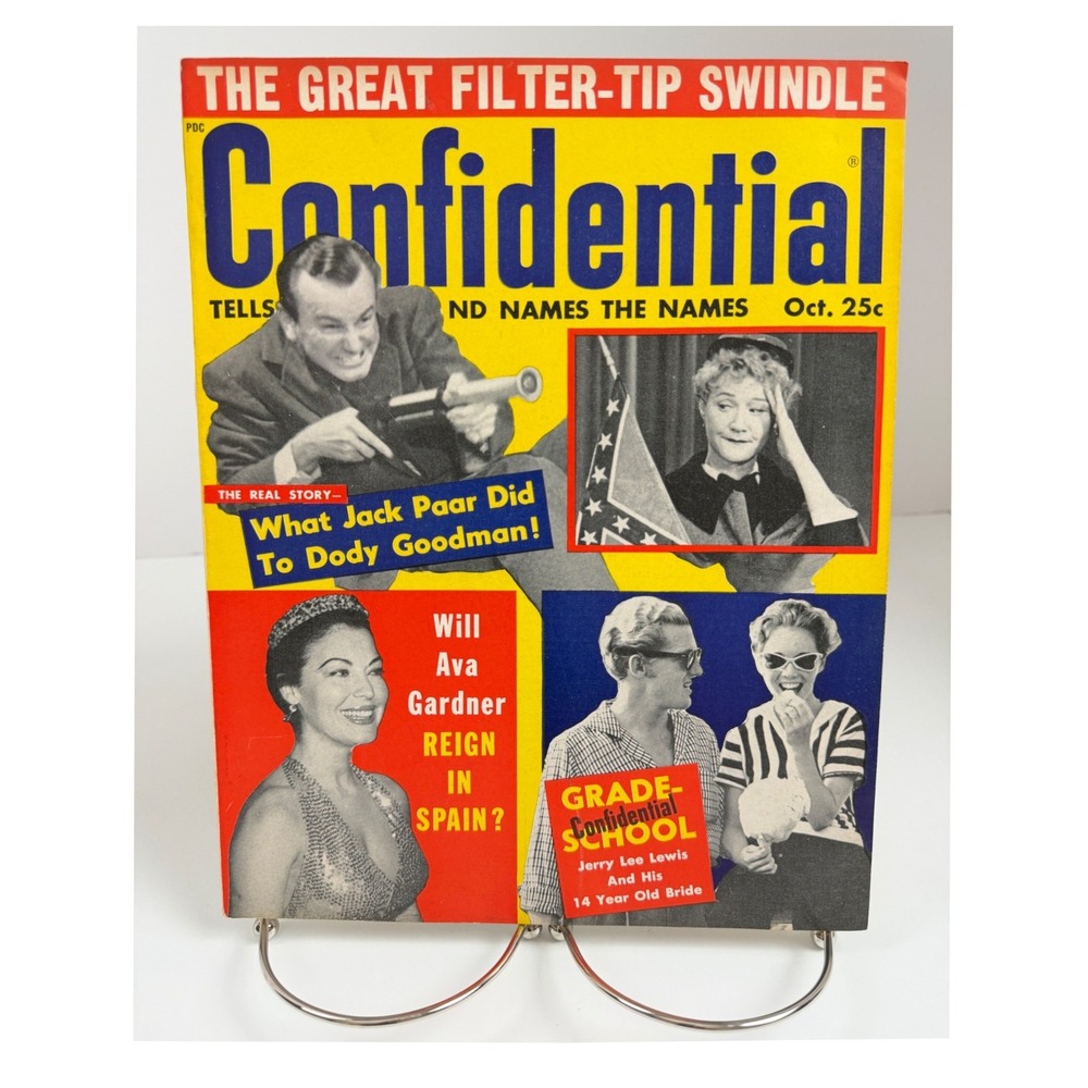 Vintage Confidential Magazine October 1958 Ava Gardner Jerry Lee Lewis Gossip